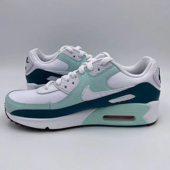 Nike Air Max 90 LTR White / Green Womens Shoes - Picture 2 of 8